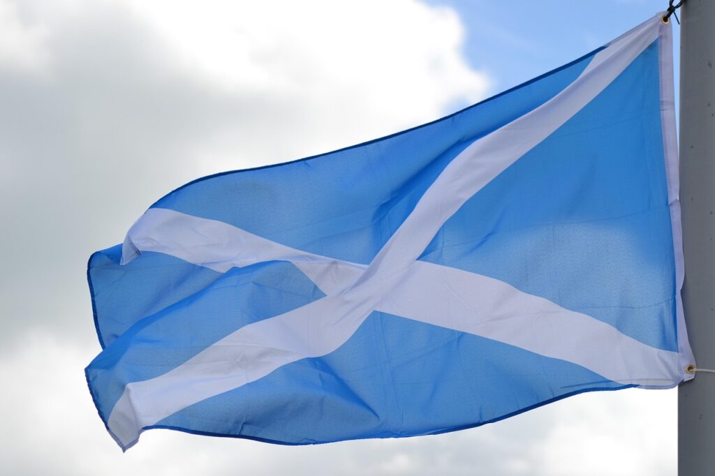 flag, scottish, scotland, blue, white, national